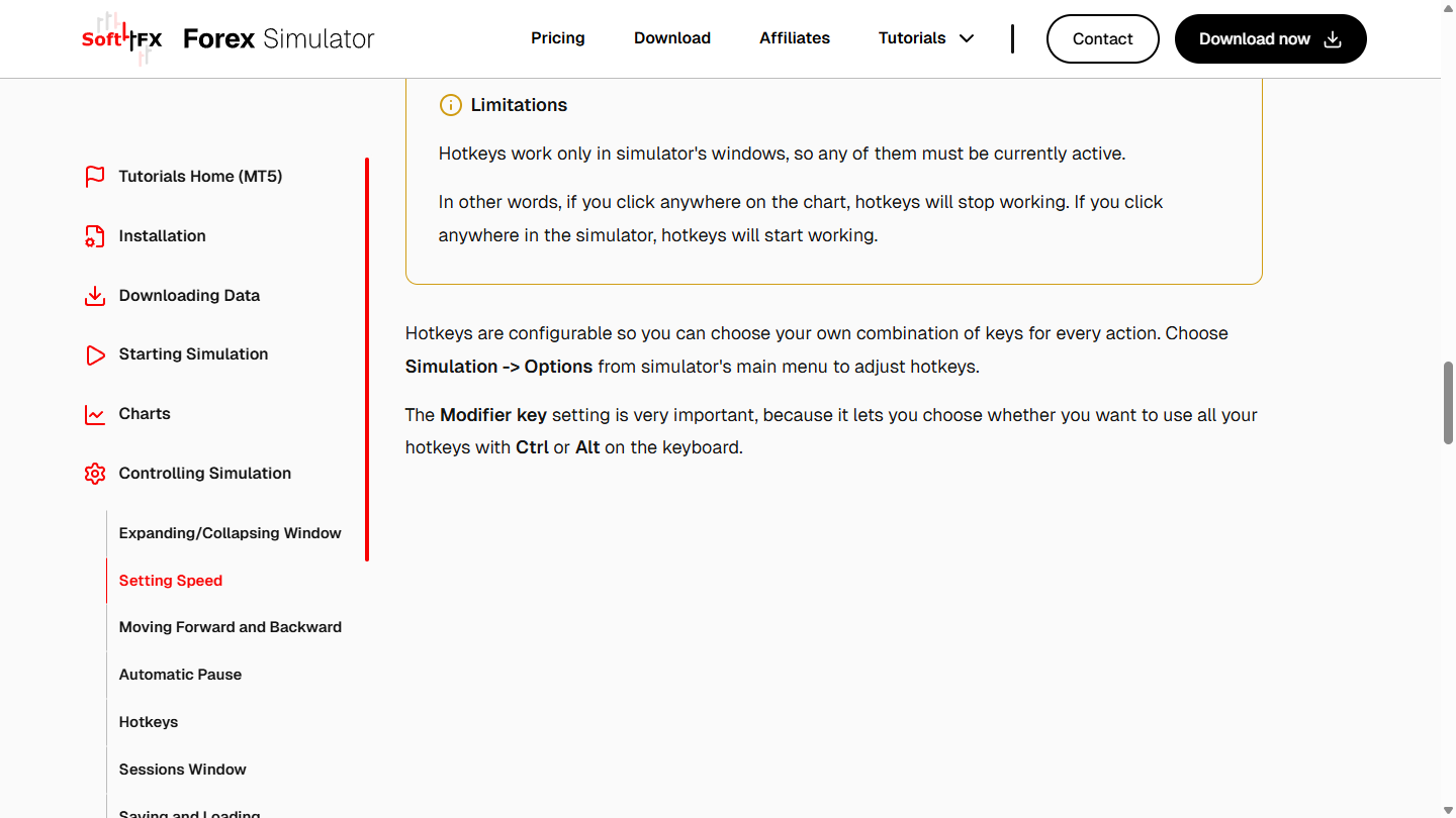 Hotkey limitations when the chart is clicked