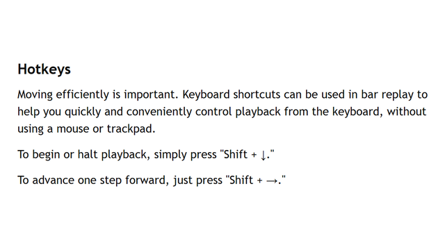 TradingView Support hotkeys: Shift+Down and Shift+Right only